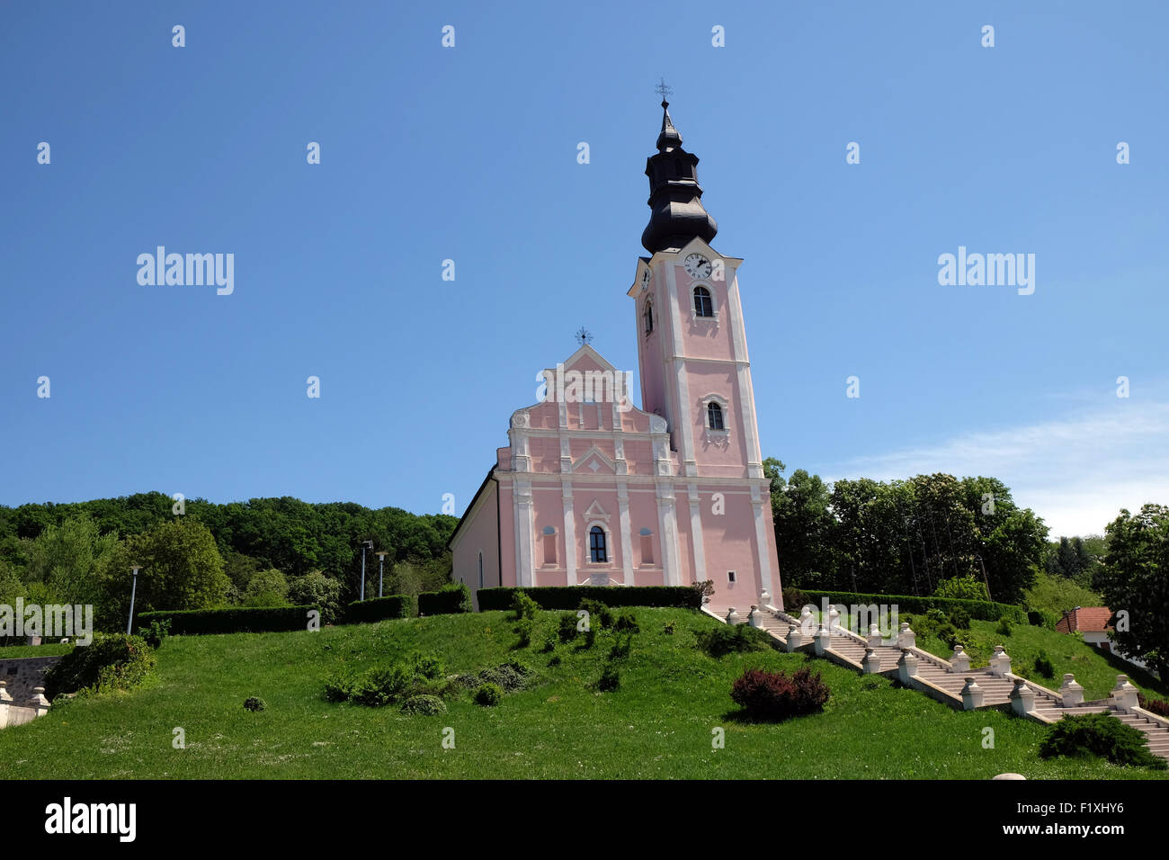 Église de l'Assomption de la Bienheureuse Vierge Marie à Pakrac, Croatie le 07 mai, 2015 Banque D'Images