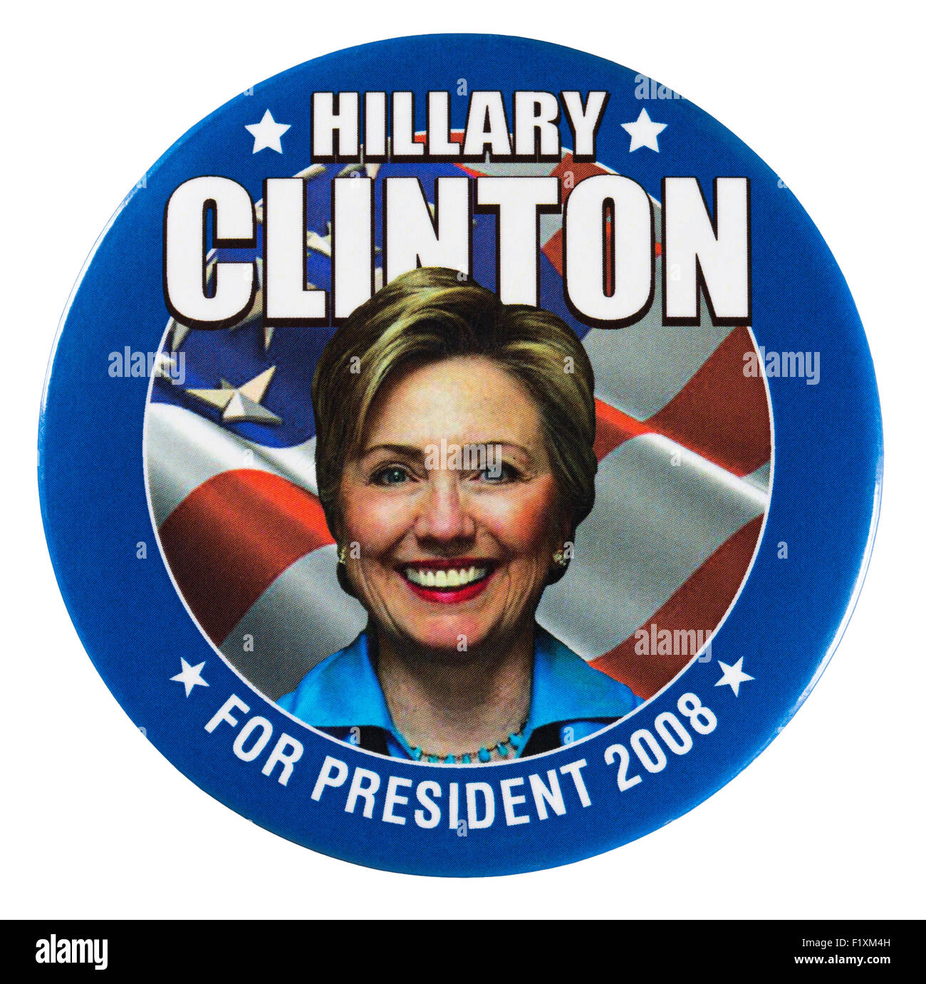 Un 2008, Mme Hillary Rodham Clinton, United States Presidential broche bouton campagne primaire Banque D'Images