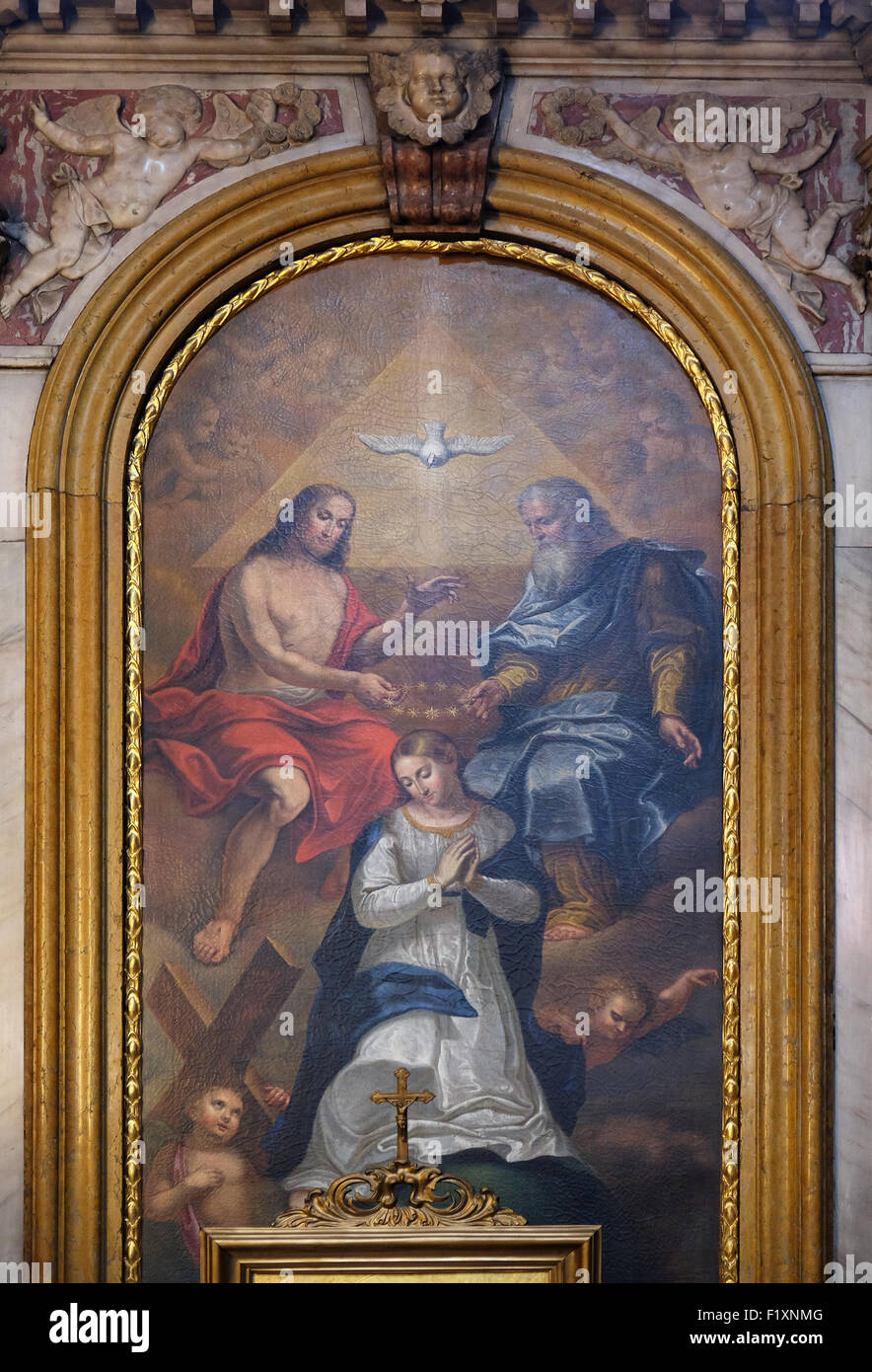 Couronnement de la Vierge Marie dans la Cathédrale de St Nicolas à Ljubljana, Slovénie Banque D'Images