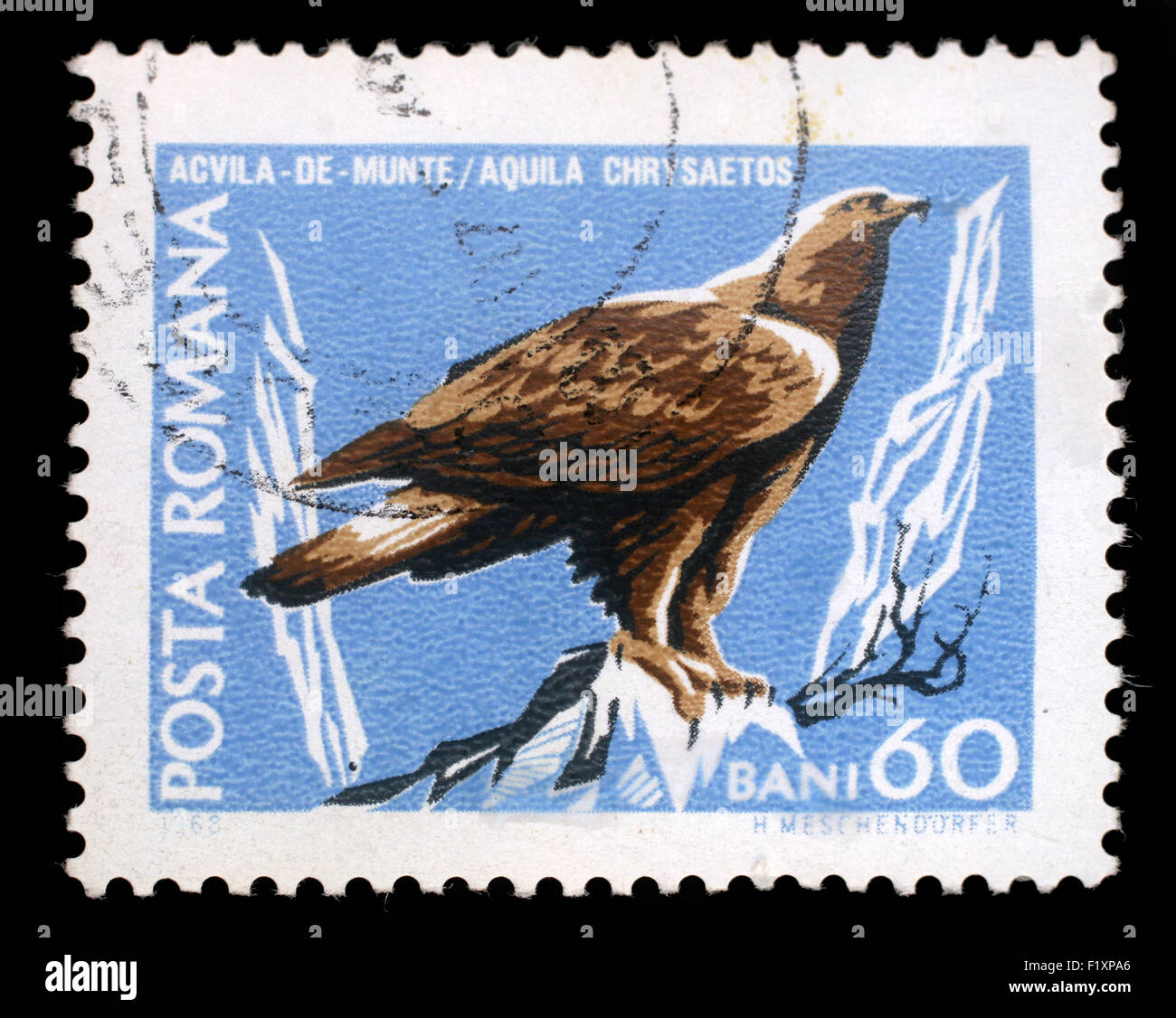 Timbres par la Roumanie, voir l'aigle royal, vers 1968. Banque D'Images