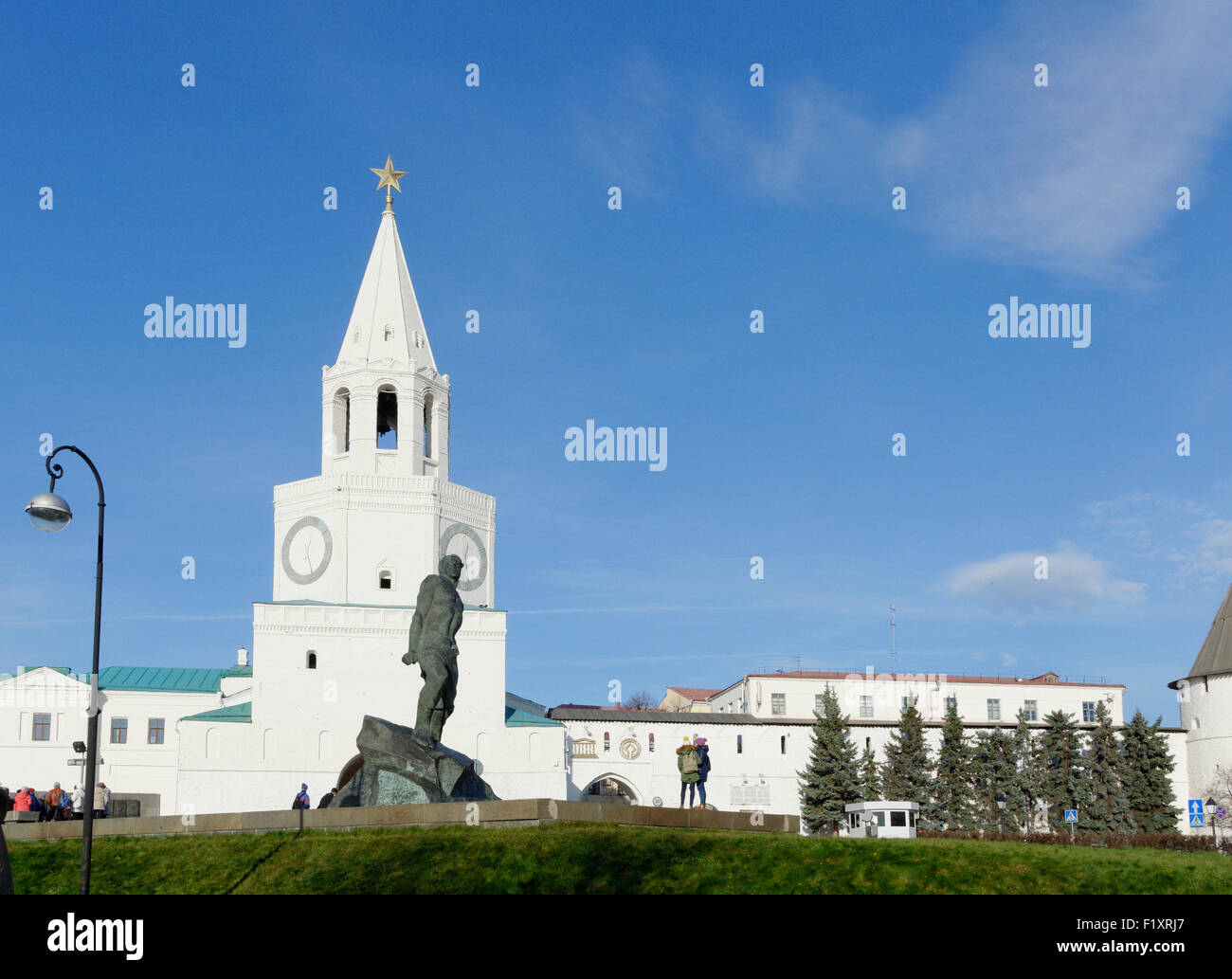 À l'entrée de la tour Spasskaya du Kremlin de Kazan, Tatarstan, Russie Banque D'Images