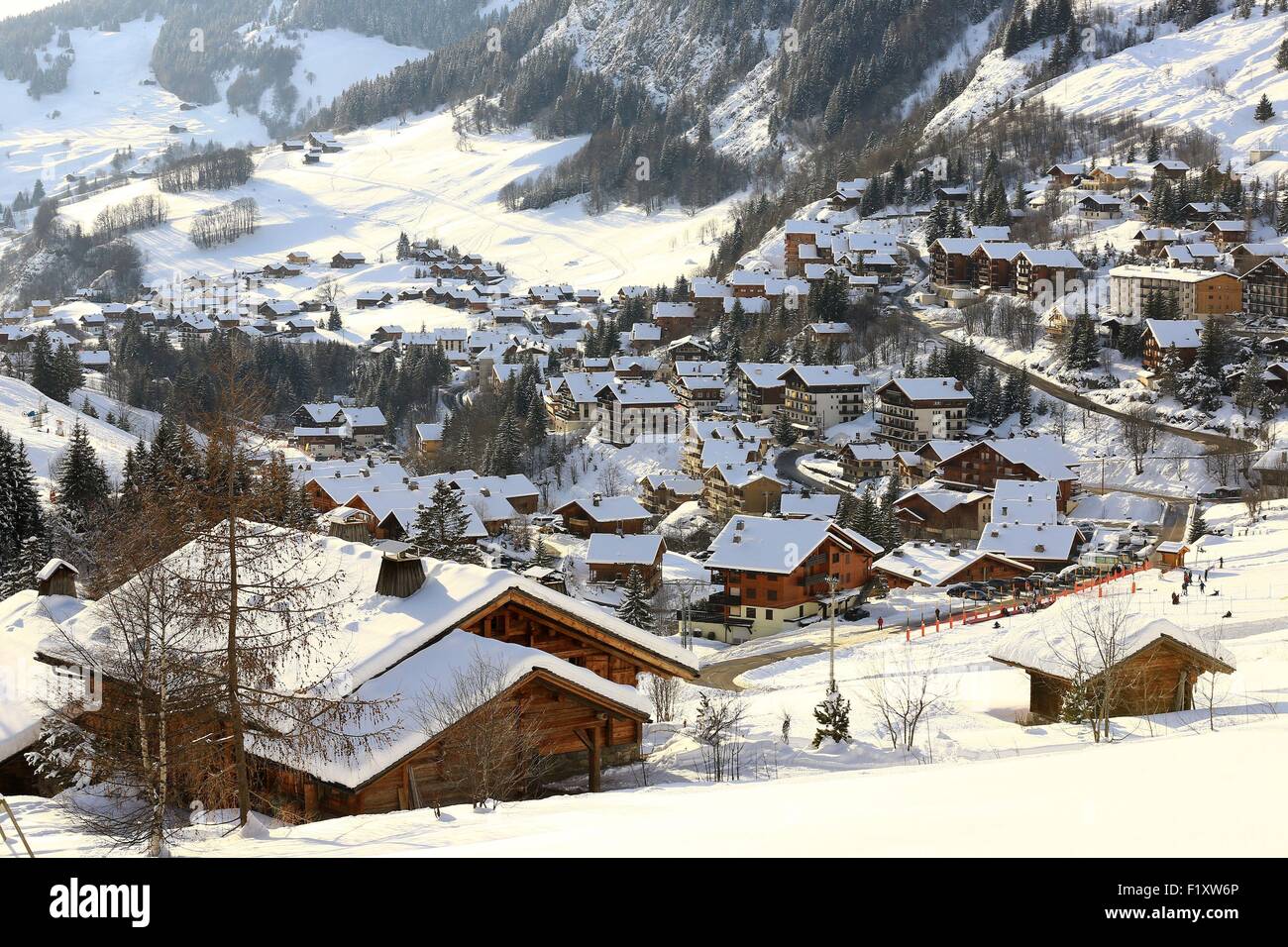France, Haute Savoie, Le Grand Bornand, Chinaillon hamlet (1300m) Banque D'Images
