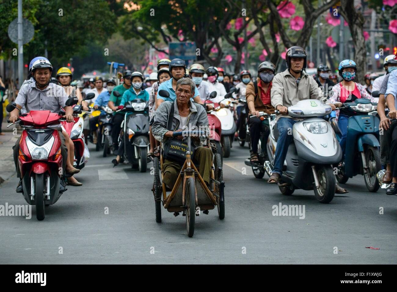 Vietnam, Ho Chi Minh Ville, le trafic Banque D'Images