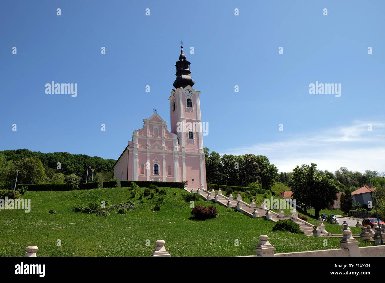Église de l'Assomption de la Bienheureuse Vierge Marie à Pakrac, Croatie le 07 mai, 2015 Banque D'Images