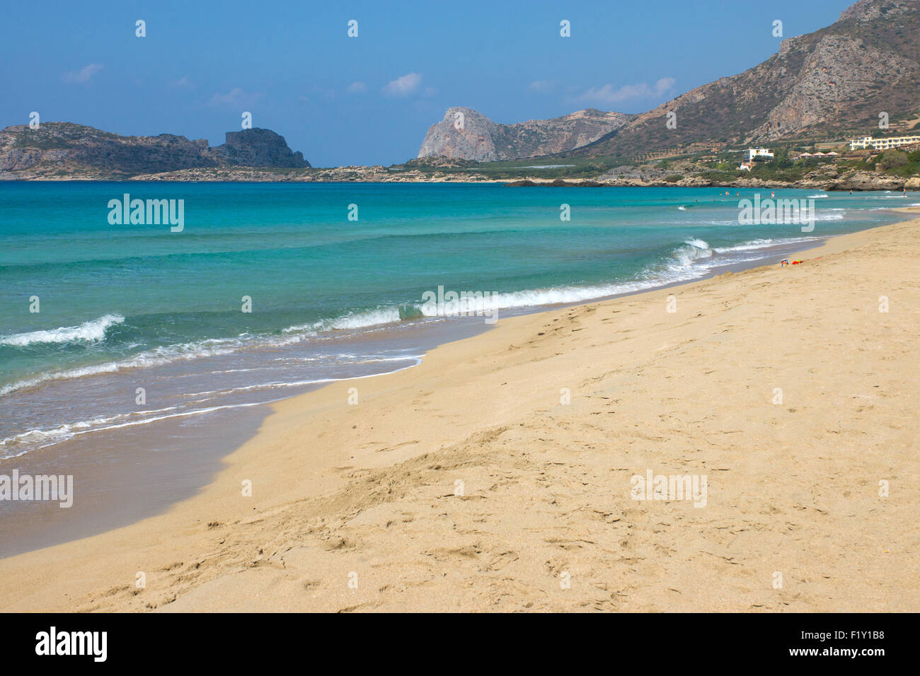 La belle plage de Falassarna sur l'île de Crète, Grèce Banque D'Images