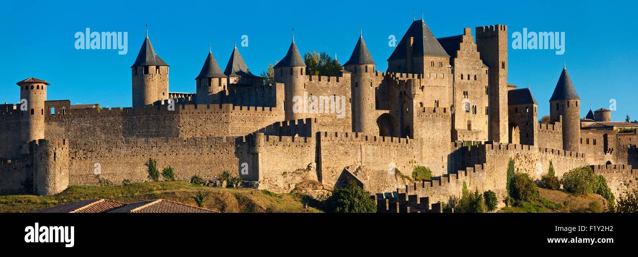 France, Aude, Carcassonne, ville médiévale classée au Patrimoine Mondial de l'UNESCO Banque D'Images