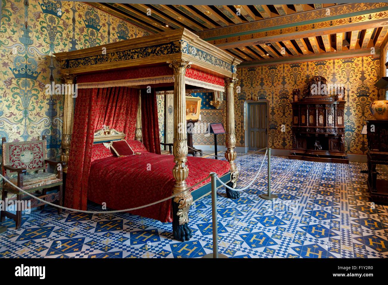 France Loir Et Cher Vallee De La Loire Classee Au Patrimoine Mondial De L Unesco Le Chateau Royal De Blois La Chambre Du Roi Henri Iii Photo Stock Alamy