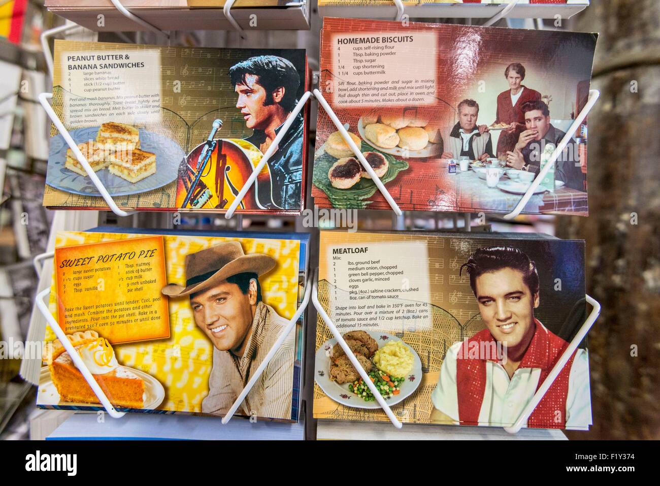 United States, New York, Memphis, Beale Street, cartes postales d'Elvis Presley Banque D'Images