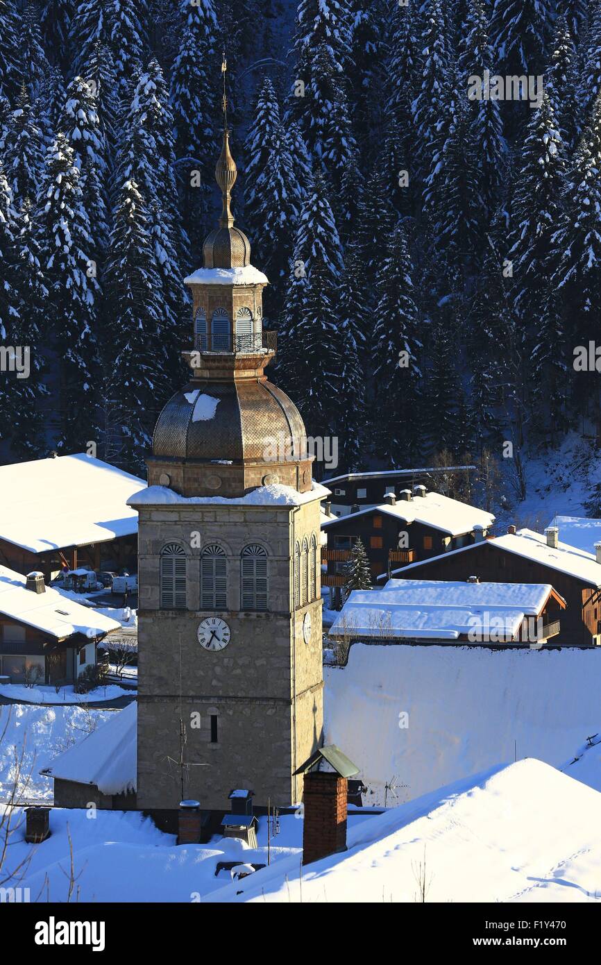 France, Haute Savoie, Le Grand Bornand (1 000 m), Eglise Notre Dame de l'Assomption, 19e siècle Banque D'Images