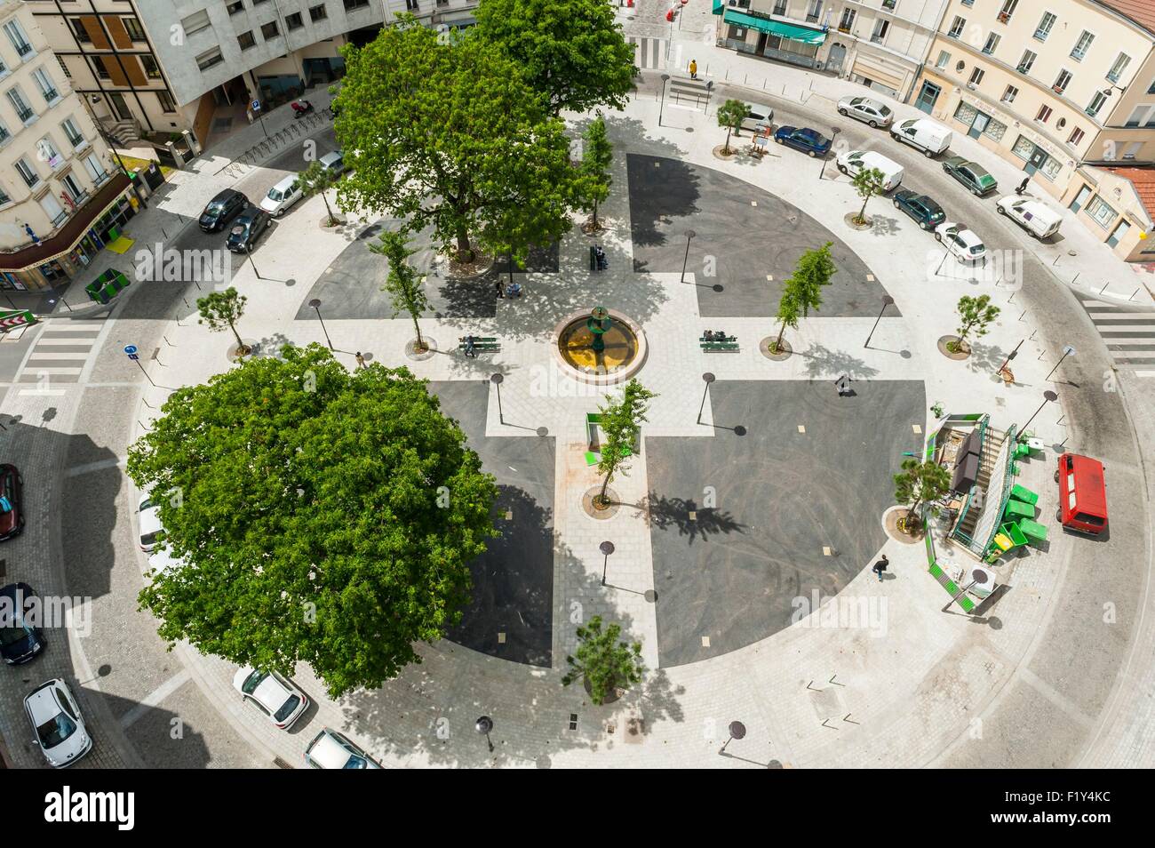 France, Paris, en place de la réunion le début des deux rues de Terre Neuve  et Alexandre Dumas (vue aérienne Photo Stock - Alamy