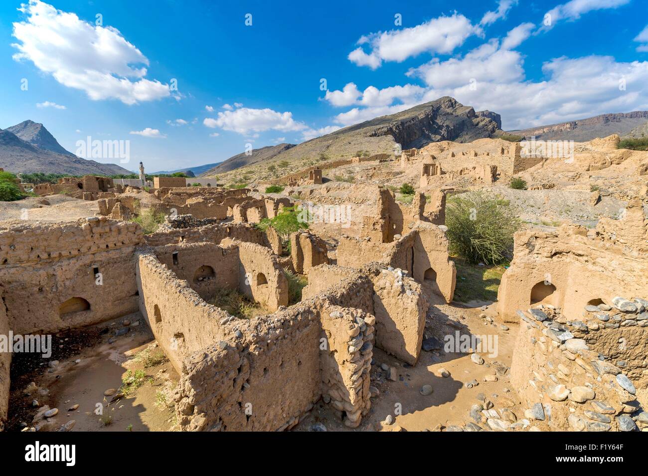 Oman, Wadi Tanuf Djebel Akhdar, martyre, village de Tanuf Banque D'Images