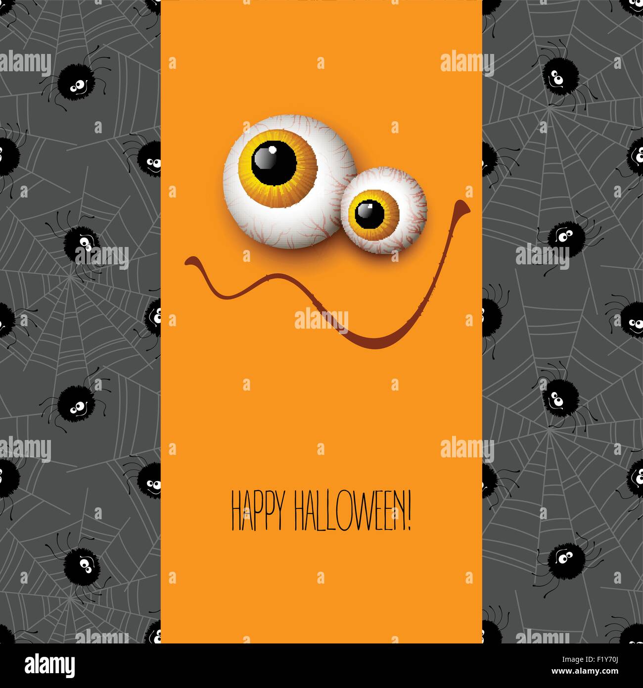 Drôle Halloween carte de souhaits monster les yeux. Vector illustration Illustration de Vecteur