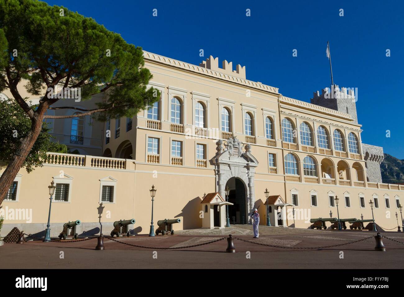 Principauté de Monaco, Monaco, Place du Palais, palais royal Banque D'Images