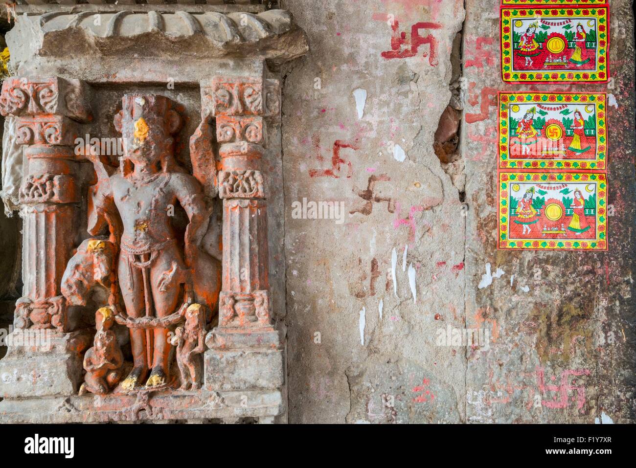 L'Inde, Rajasthan, Abhaneri, Chand Baori temple Banque D'Images