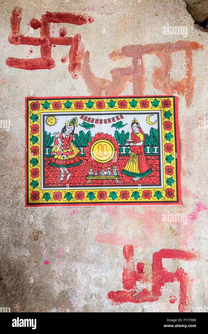 L'Inde, Rajasthan, Abhaneri, Chand Baori temple Banque D'Images