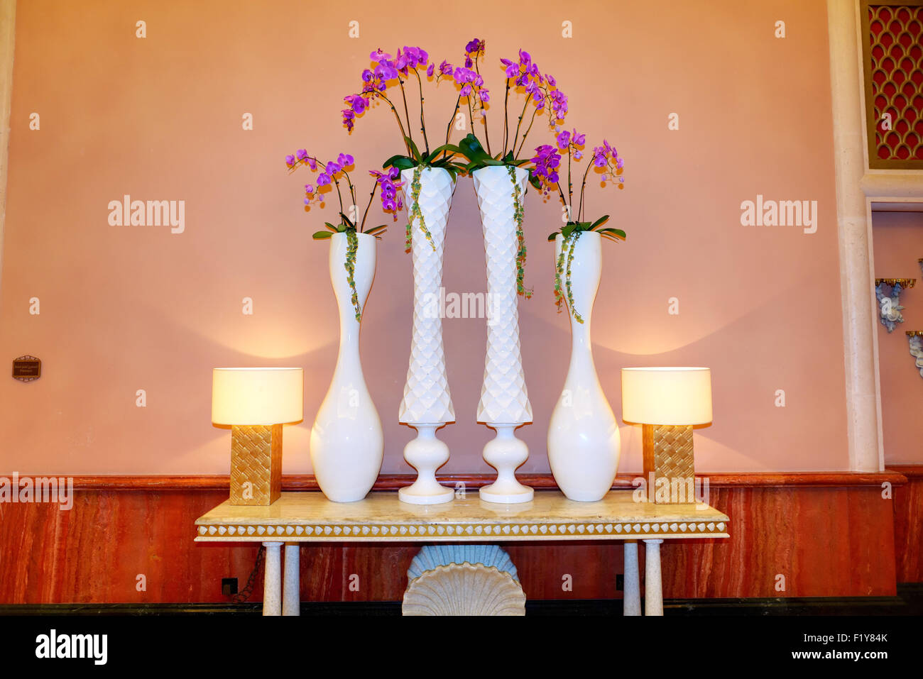 La décoration intérieure de l'hôtel de luxe, DUBAÏ, ÉMIRATS ARABES UNIS Banque D'Images