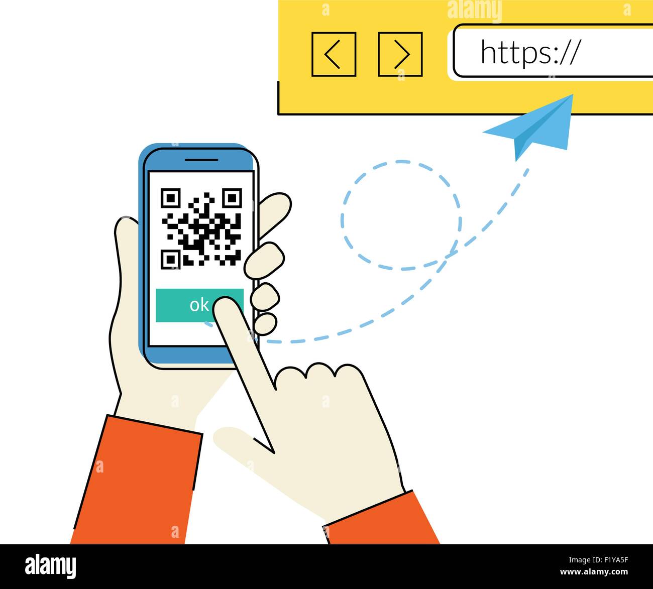 La lecture de codes QR Illustration de Vecteur