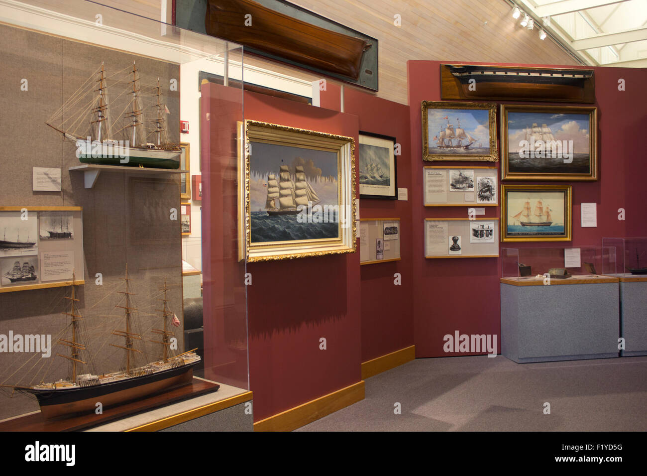 Maine Maritime Museum avec l'histoire de la construction navale, bateaux en bois, et leurs explorations. Bath, Maine Banque D'Images