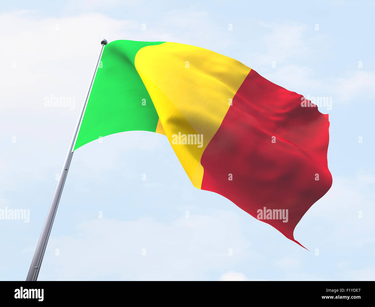 Mali flag flying sur ciel clair. Banque D'Images