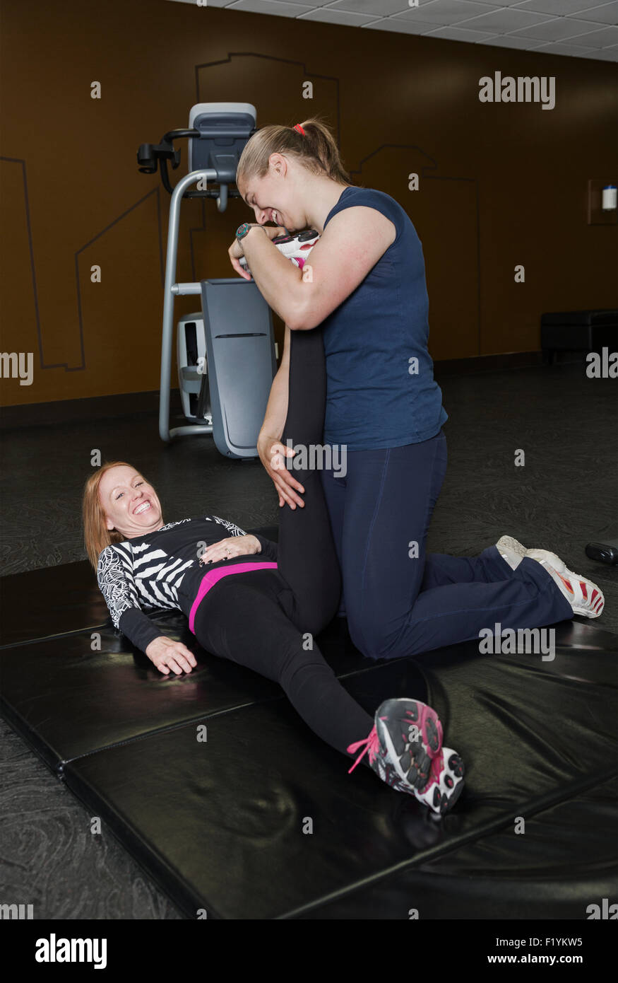 Fitness, Gym,mobilité,Kinésithérapeute,femme Banque D'Images