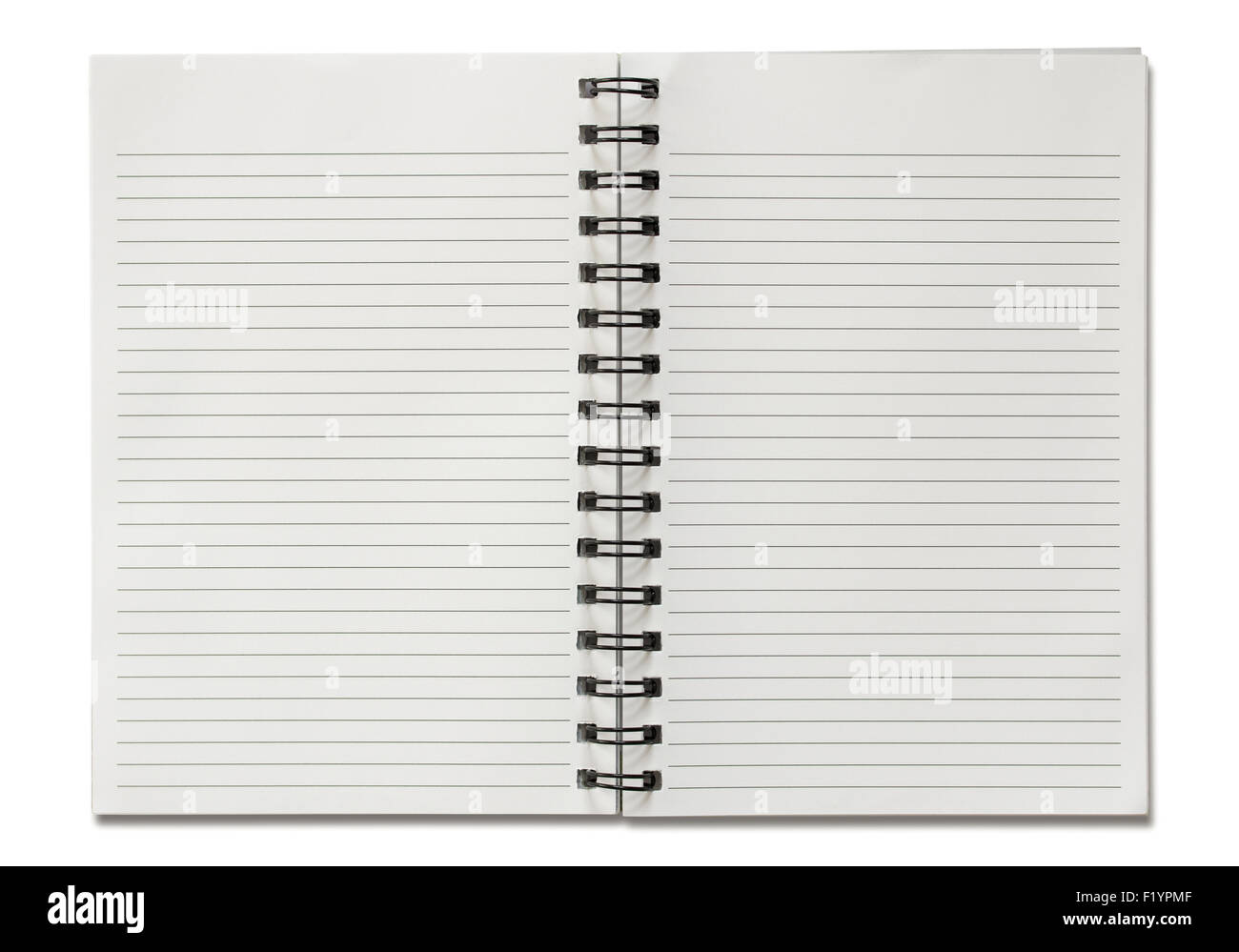 Carnet à spirales blanc isolé sur fond blanc Banque D'Images