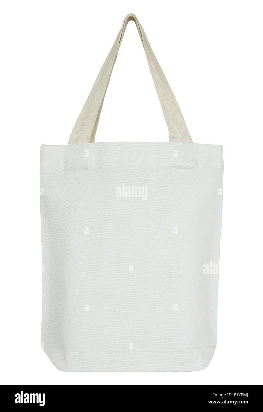 Sac en tissu blanc isolated on white with clipping path Banque D'Images