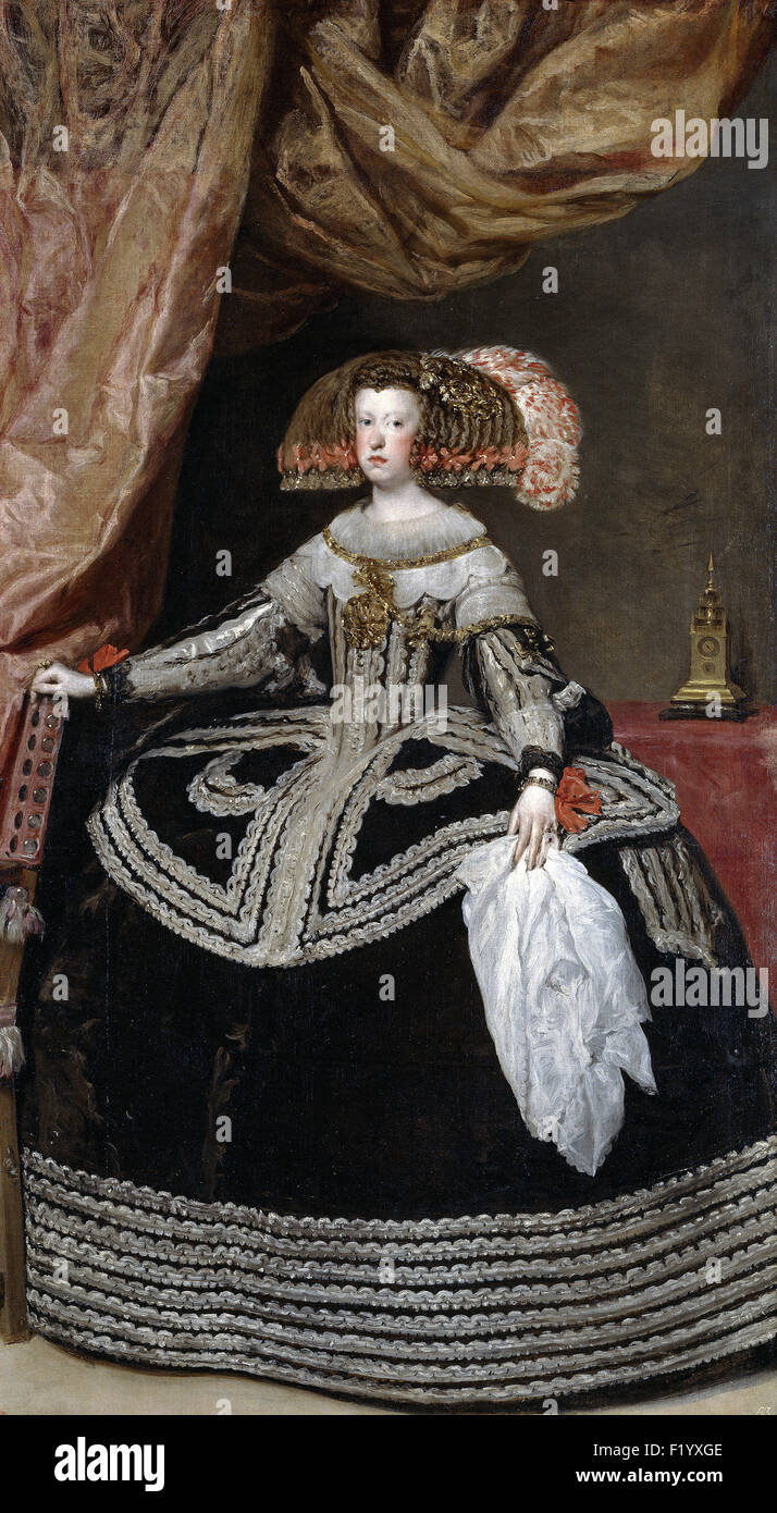 Diego Velázquez - Mariana d'Autriche, reine d'Espagne Banque D'Images