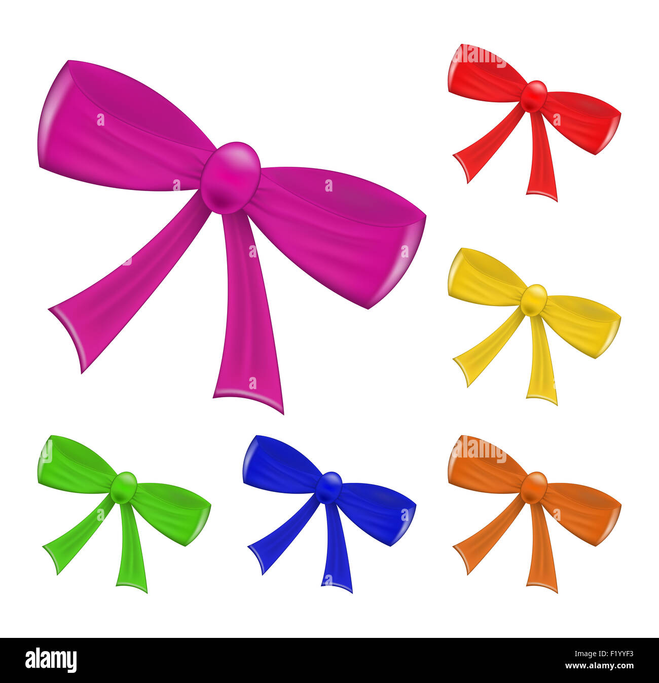 Haut de ribbon bow réaliste isolé sur fond blanc. Vector illustration Banque D'Images