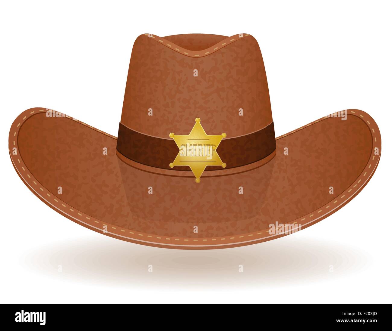 Chapeau de cowboy sheriff vector illustration isolé sur fond blanc Illustration de Vecteur