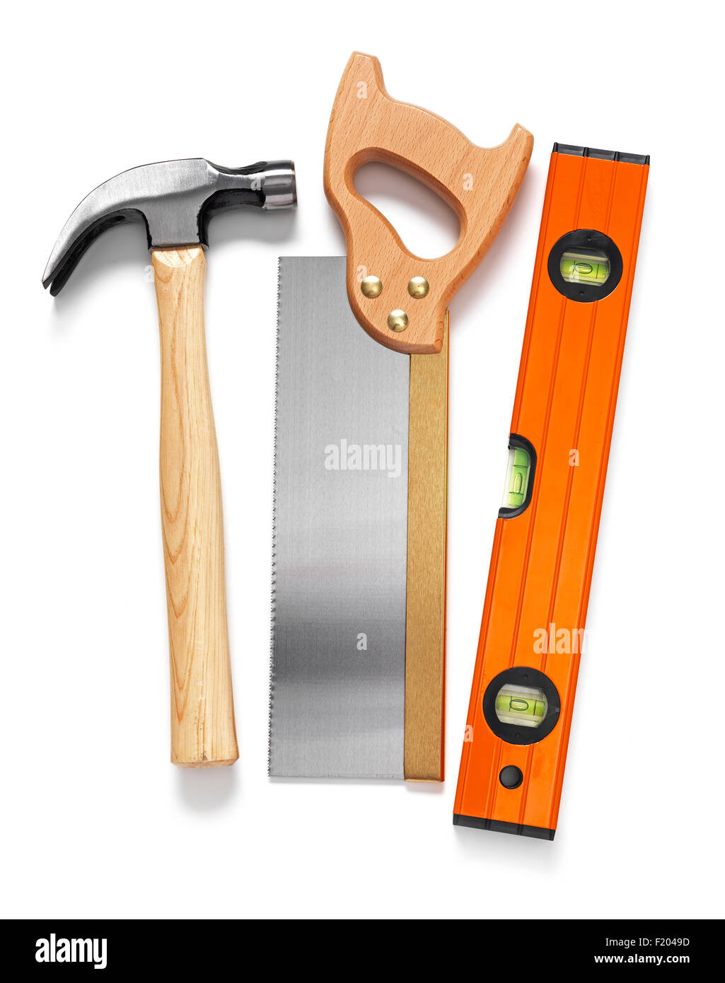 Sélection d'outils de travail isolé sur fond blanc Banque D'Images
