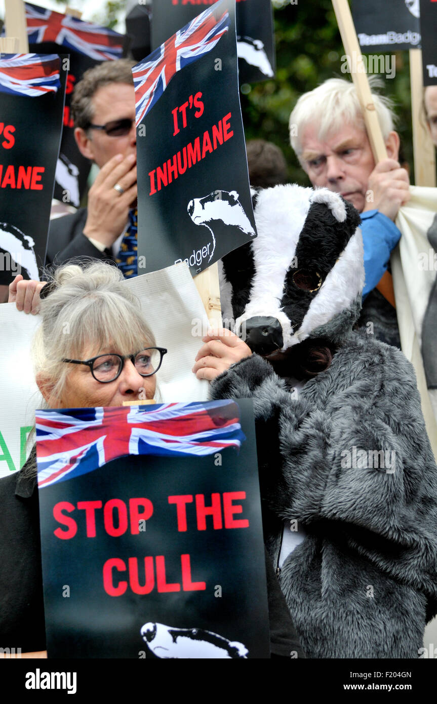 Protestation contre la politique de réforme du blaireau à défaut, Westminster, London, UK, 8 sept 2015 Banque D'Images