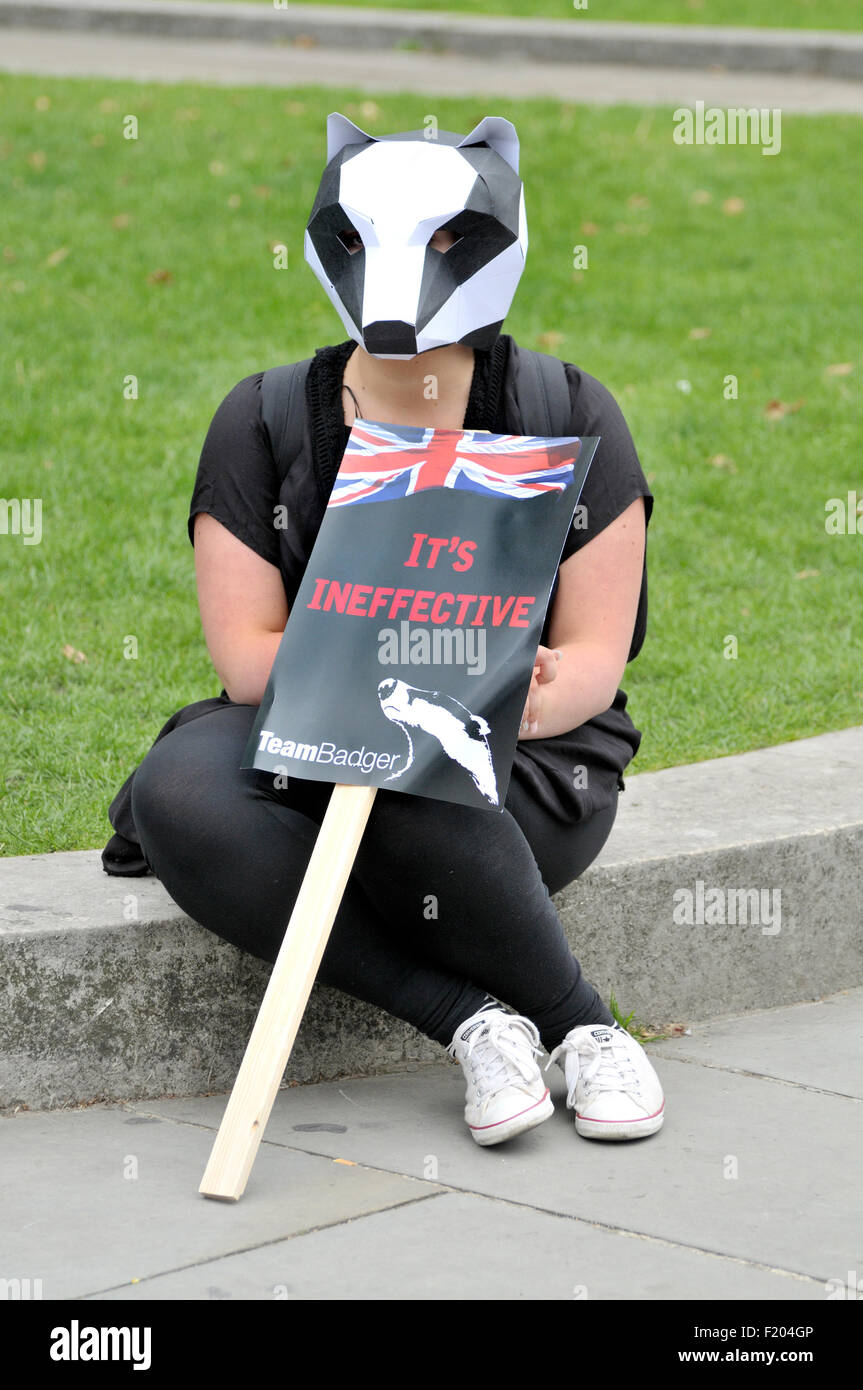 Protestation contre la politique de réforme du blaireau à défaut, Westminster, London, UK, 8 sept 2015 Banque D'Images