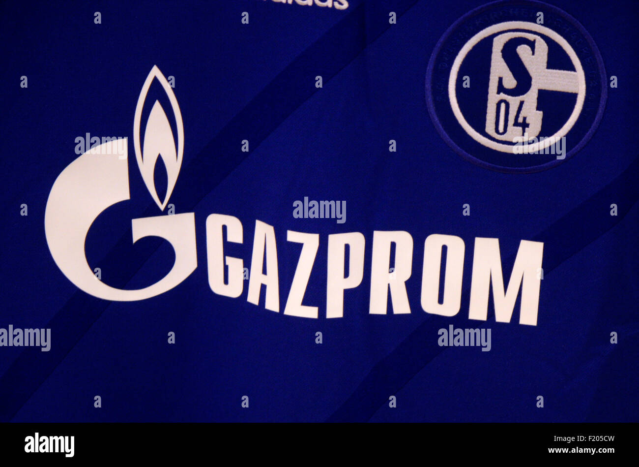 Markenname : 'Schalke 04' und 'Gazprom', Berlin. Banque D'Images
