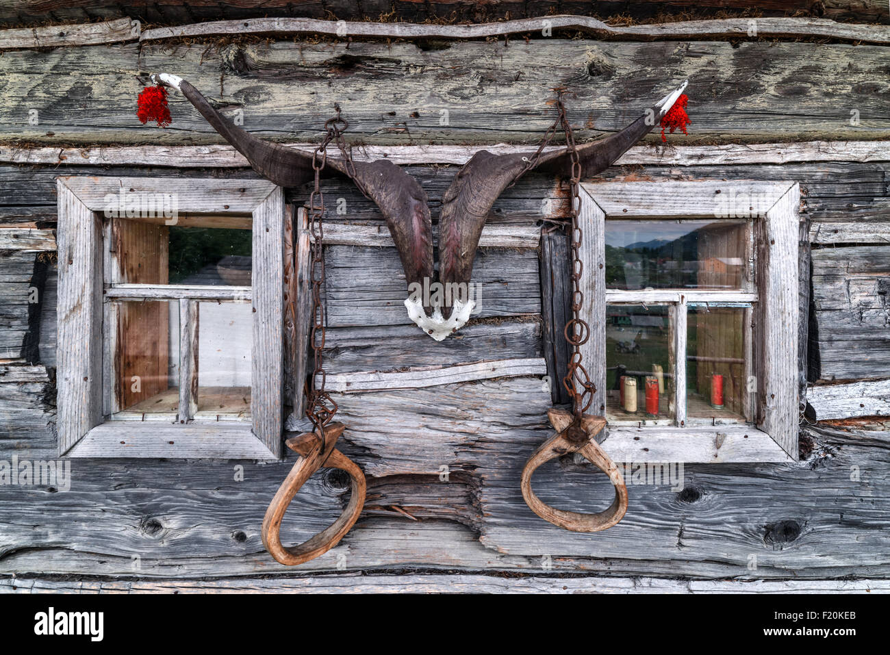 Arrière-plan de style cowboy avec cornes Banque D'Images