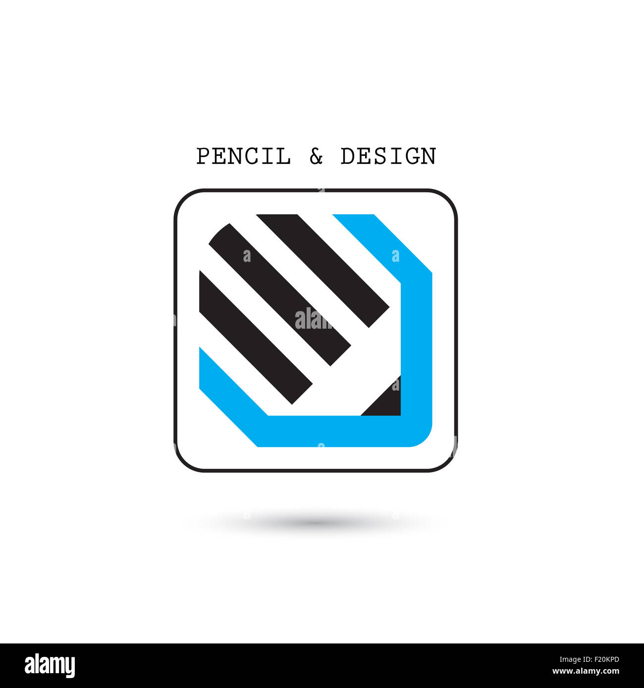 L'icône de crayon création logo design abstrait modèle. Logotype création d'entreprise de symbole. Banque D'Images