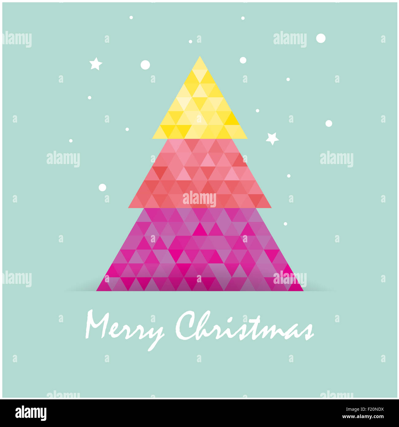 Modèle de carte postale de Noël avec sapin de noël . Banque D'Images