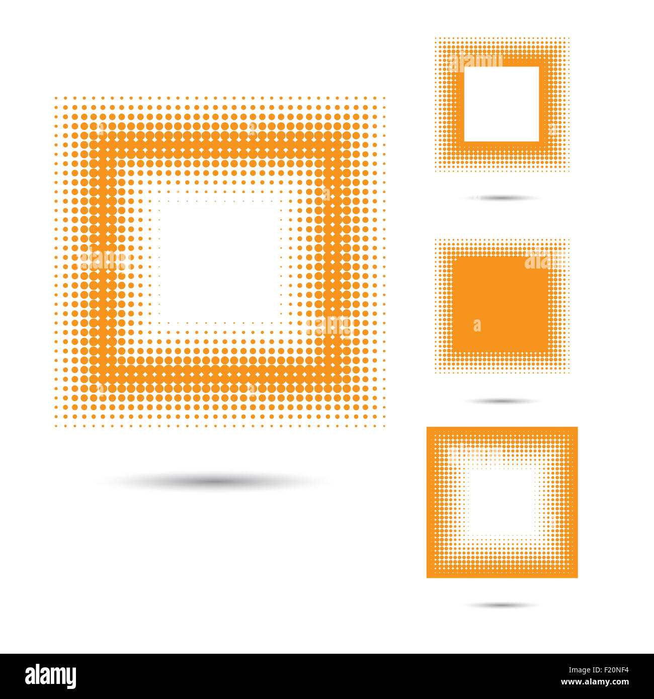 Ensemble d'éléments de conception, de demi-teintes abstrait forme carrée. Banque D'Images