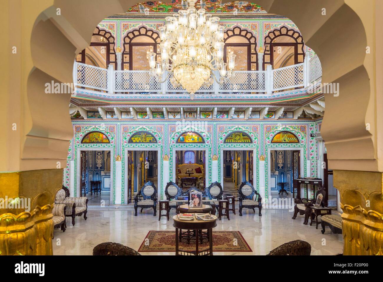 L'Inde, Rajasthan, Shahpura, le luxueux hôtel Shahpura Haveli Banque D'Images