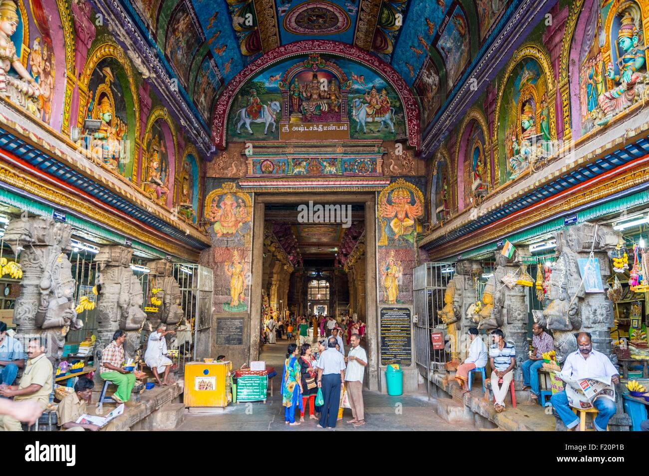 L'Inde, l'Etat du Tamil Nadu, Madurai, le temple de Sri Meenakshi dravidiennes Banque D'Images