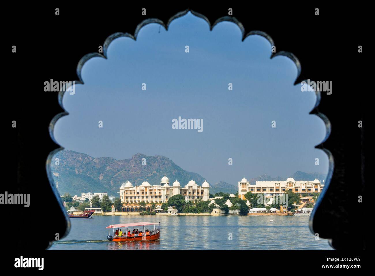 L'Inde, Rajasthan, Udaipur, le lac Pichola Banque D'Images