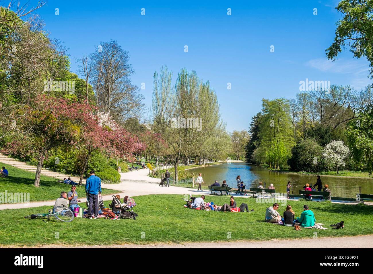 France, Paris, le Bois de Vincennes, Lac Saint Mande Banque D'Images