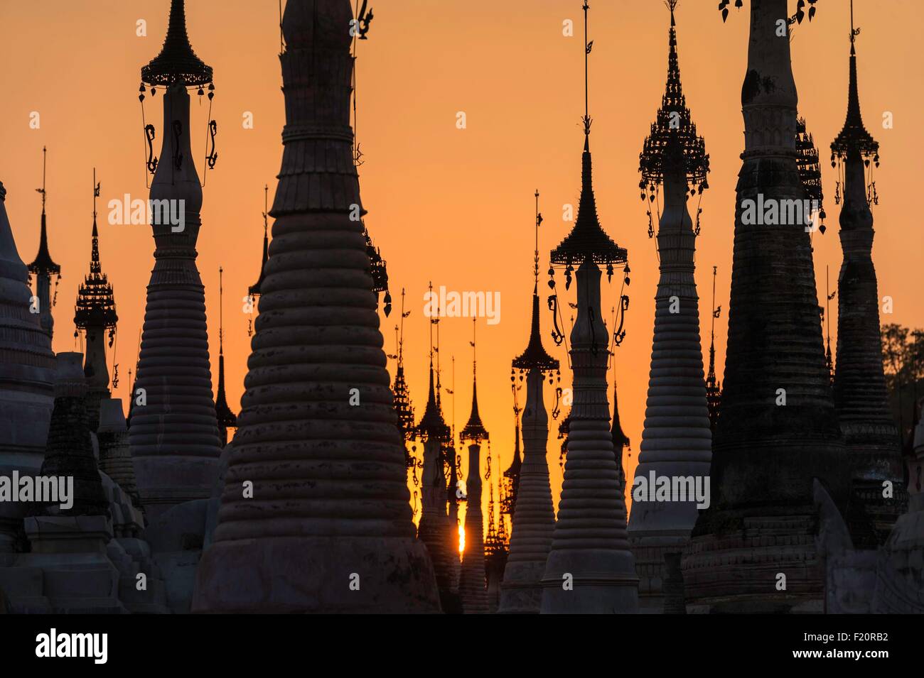 Myanmar (Birmanie), l'État de Shan, PAO, la tribu de Kakku, pagode Kakku's avec ses stupas 2500 Banque D'Images
