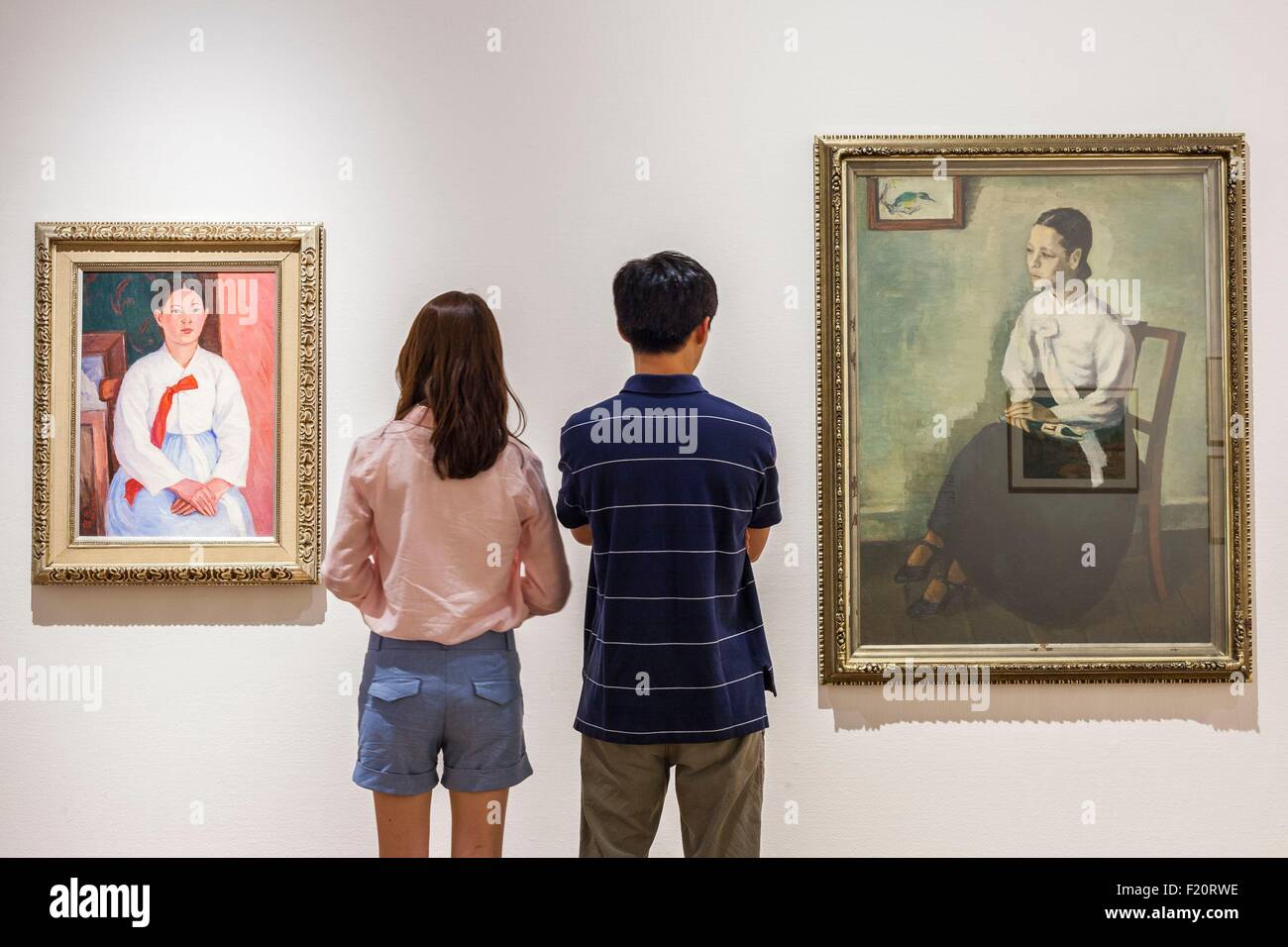 La Corée du Sud, Séoul, Musée National, Deoksugung d'Art Moderne et Contemporain, 1936 peintures d'artistes coréen Lim Gun-hong et Oh Ji-ho Banque D'Images