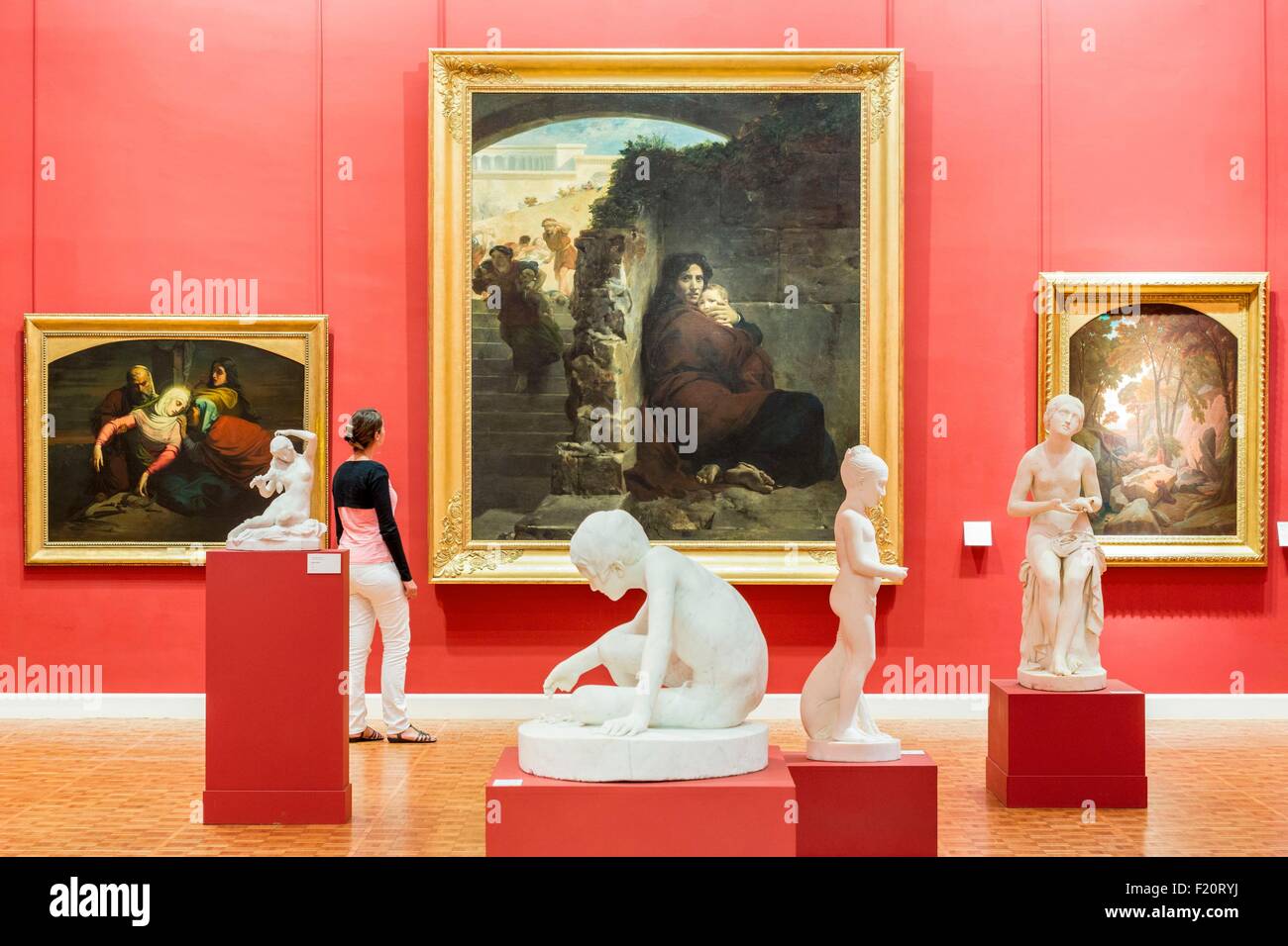 La France, de l'Ille et Vilaine, Rennes, Musée des beaux-arts, des sculptures de marbre et de peintures du 19e siècle Banque D'Images