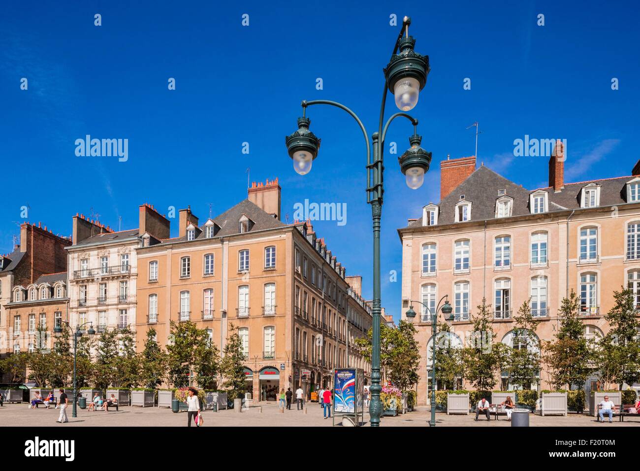 La France, de l'Ille et Vilaine, Rennes, Place de l'hôtel de ville datant du 18ème siècle Banque D'Images