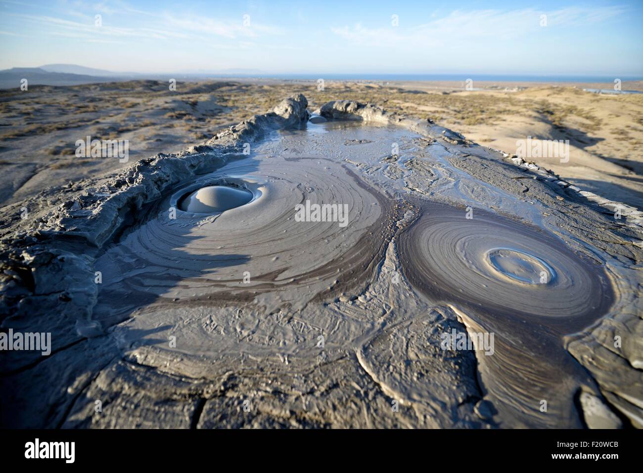 L'Azerbaïdjan, de boue, de Gobustan Banque D'Images