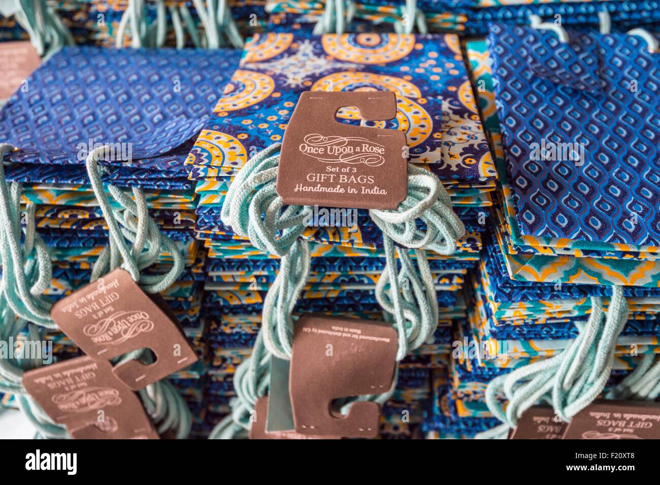 L'Inde, le Rajasthan, état, le Sanganer tissu papier fait main Kagdi Salim existe depuis 600 ans, les sacs en papier pour le marché américain Banque D'Images