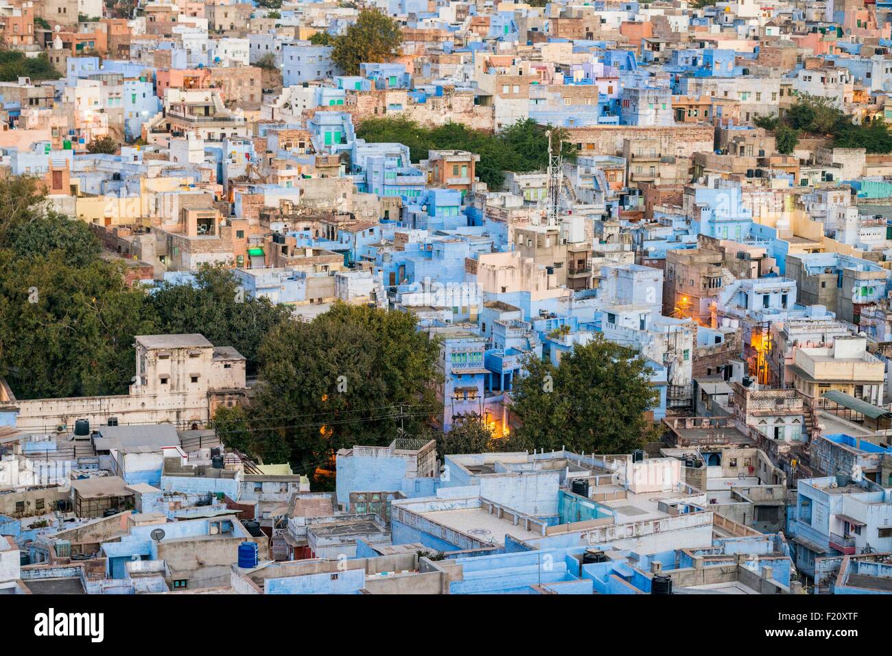 L'Inde, Rajasthan, Jodhpur, la ville bleue Banque D'Images
