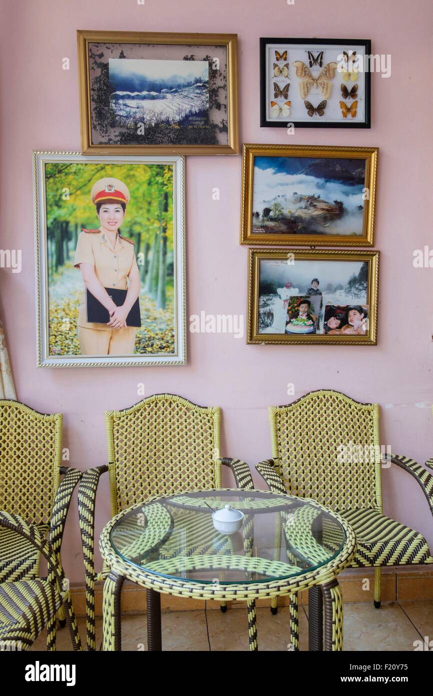 Vietnam, Sapa ,à l'intérieur d'un café autour du lac Banque D'Images