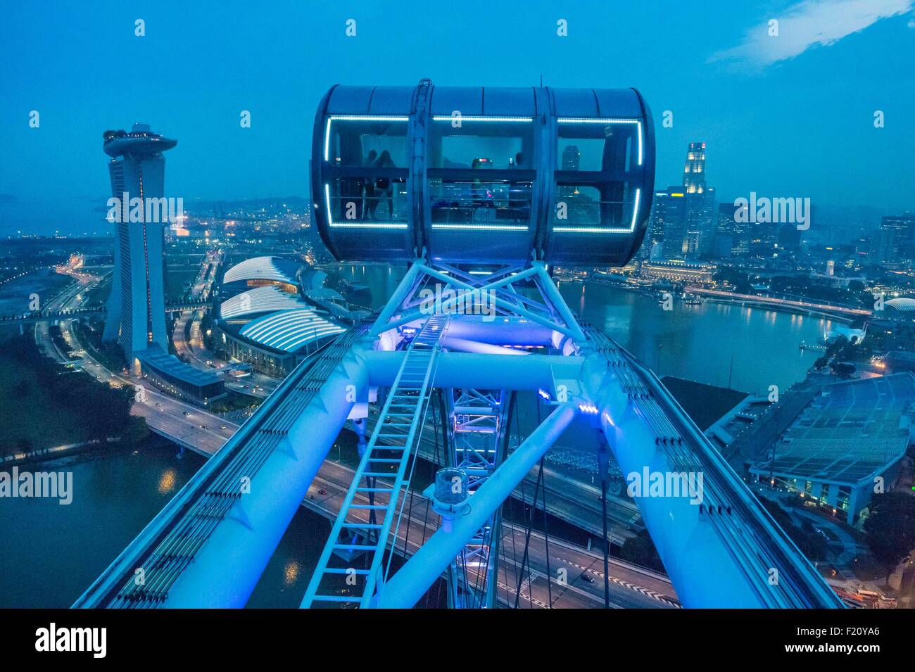 Marina Bay, Singapour, Singapour Flyer Banque D'Images